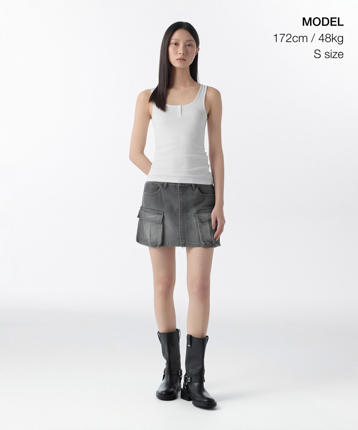 무신사 스탠다드 우먼(MUSINSA STANDARD WOMAN) 우먼즈 소프트 저지 헨리 탱크 탑 [화이트]