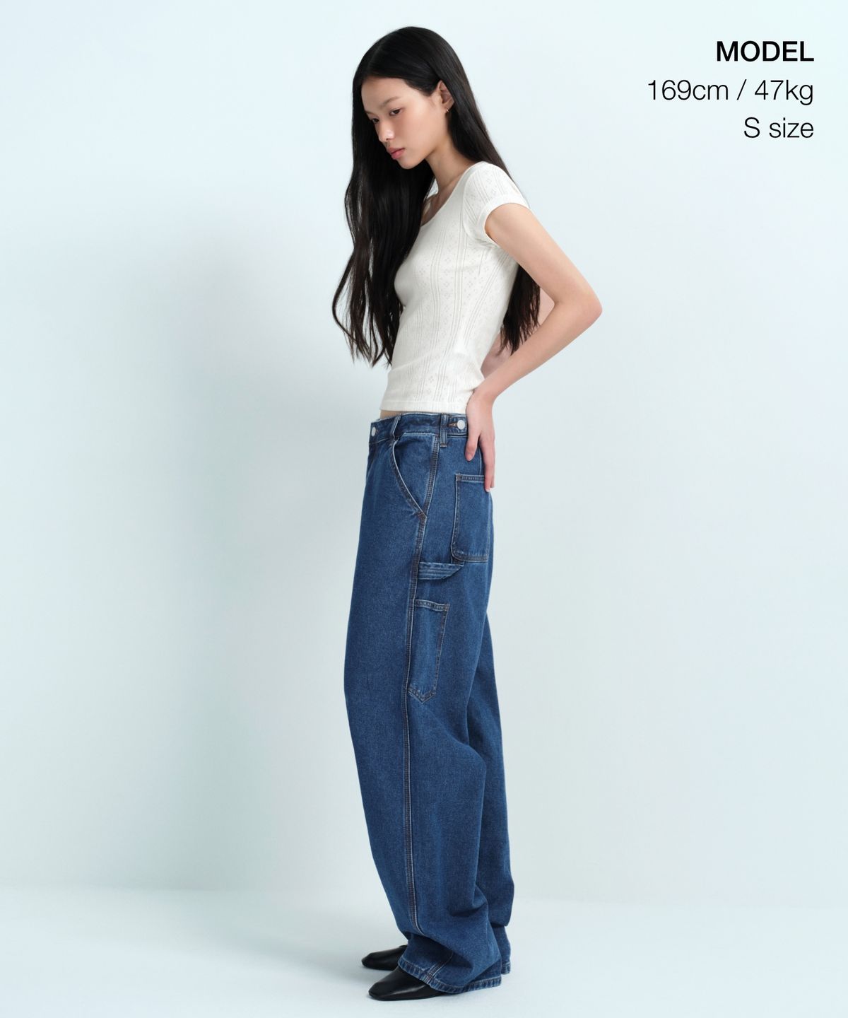 무신사 스탠다드 우먼(MUSINSA STANDARD WOMAN) 우먼즈 포인텔 스퀘어 넥 캡 슬리브 티셔츠 [크림]