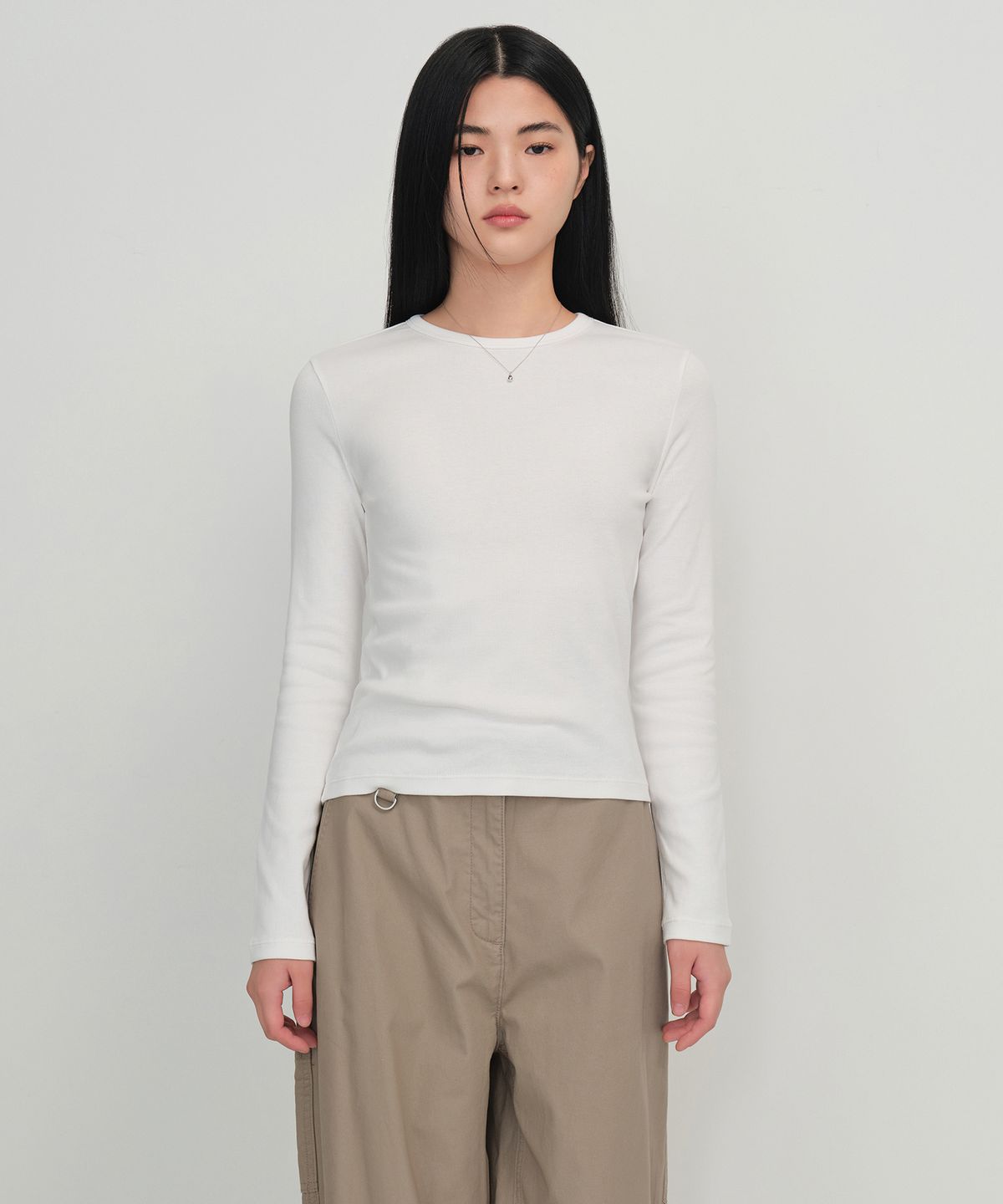 무신사 스탠다드 우먼(MUSINSA STANDARD WOMAN) 우먼즈 슬림 크루 넥 티셔츠_반소매+긴소매 2팩