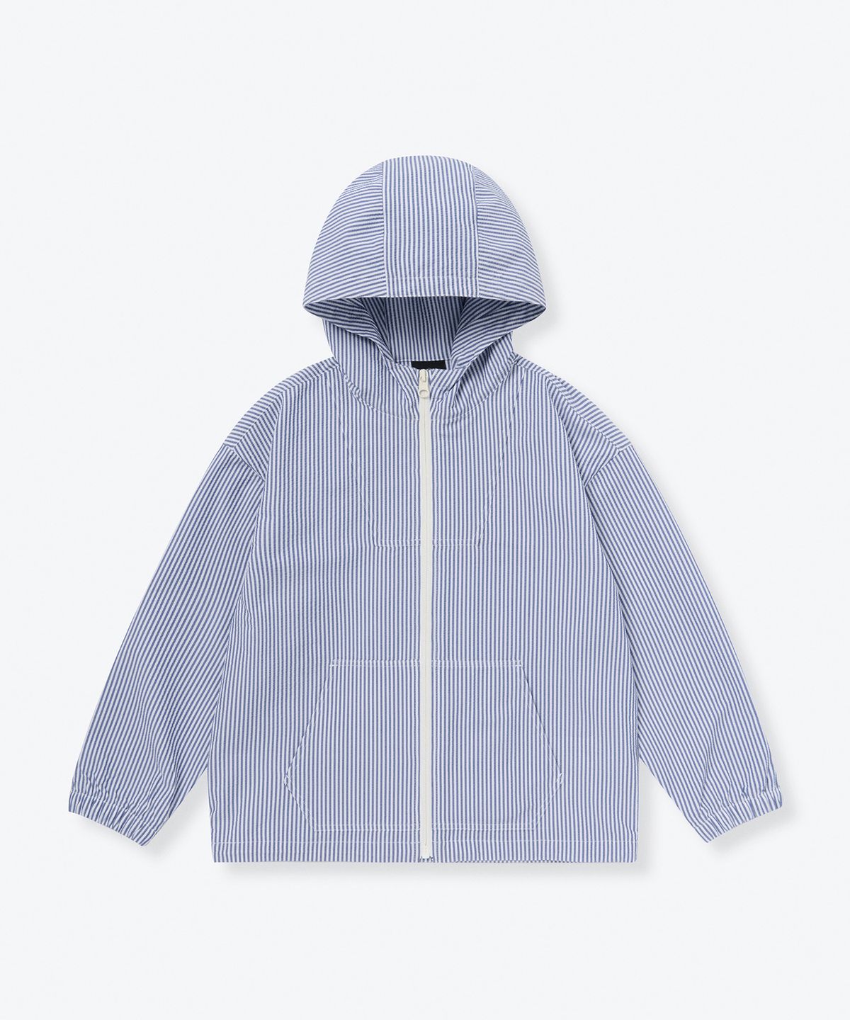 무신사 스탠다드 키즈(MUSINSA STANDARD KIDS) 스트라이프 시어서커 윈드브레이커 재킷 [네이비 스트라이프]