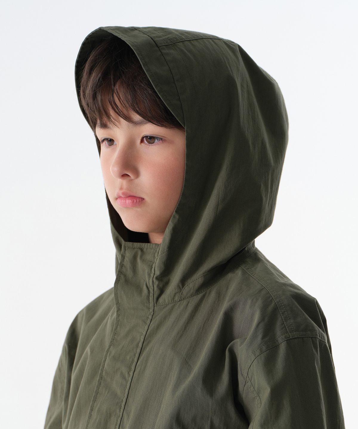 무신사 스탠다드 키즈(MUSINSA STANDARD KIDS) [시티 레저] CN 윈드브레이커 재킷 [카키]