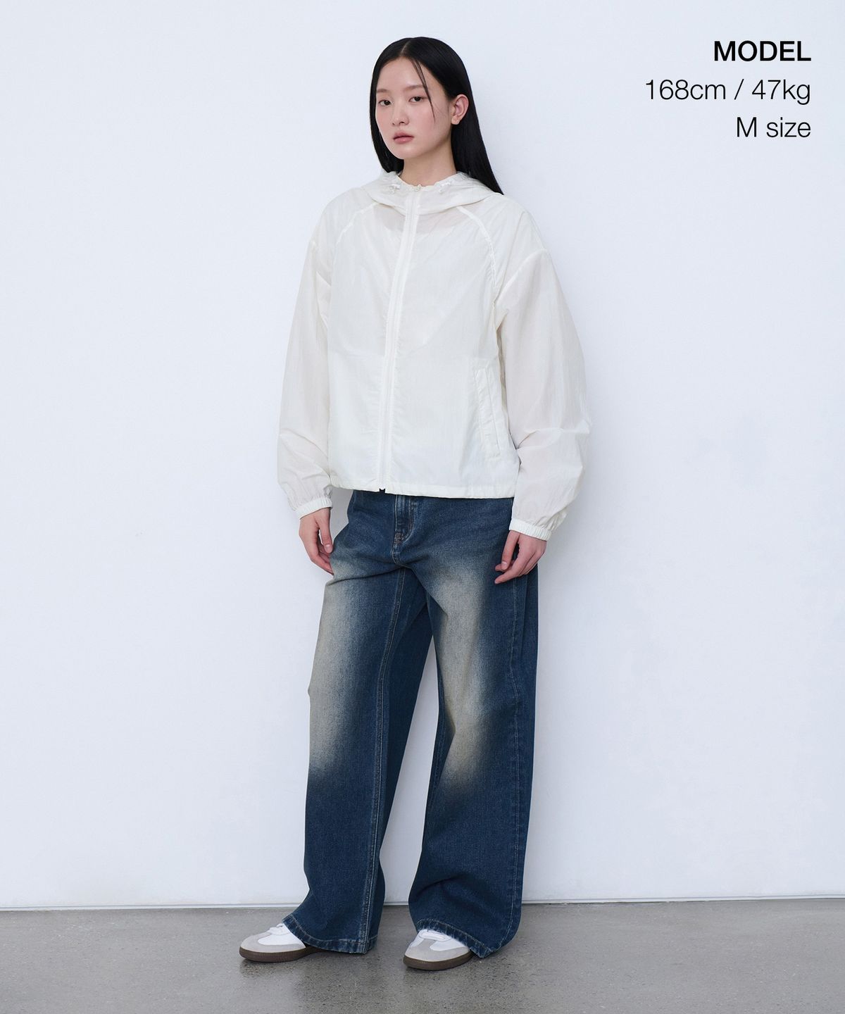 무신사 스탠다드 우먼(MUSINSA STANDARD WOMAN) 우먼즈 셔링 윈드브레이커 재킷 [화이트]