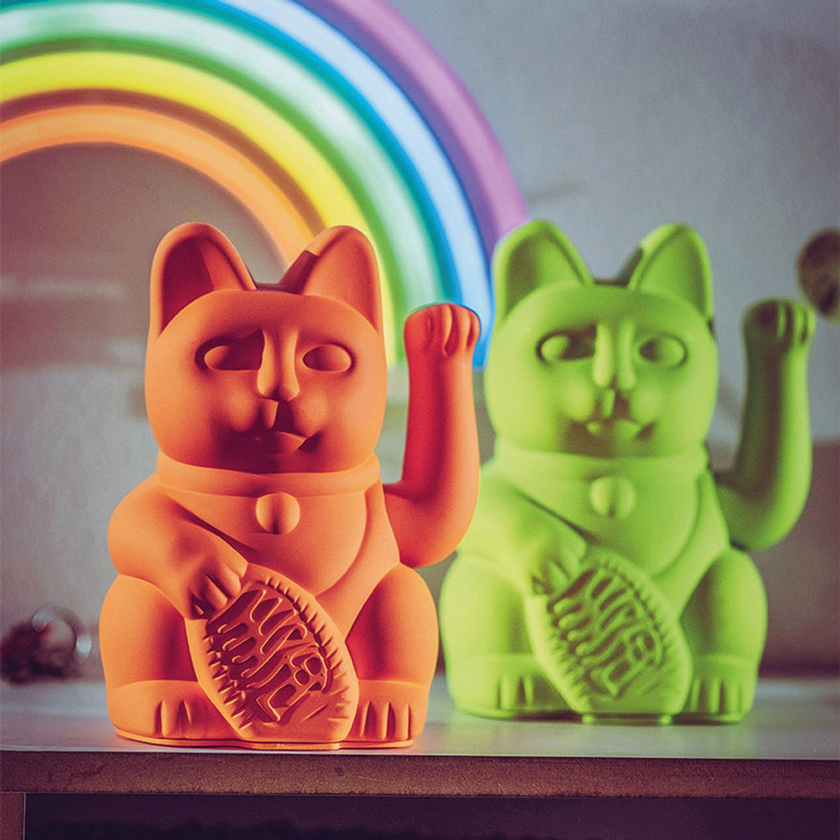 동키프로덕트(DONKEY PRODUCTS) 럭키캣 네온오렌지 15cm