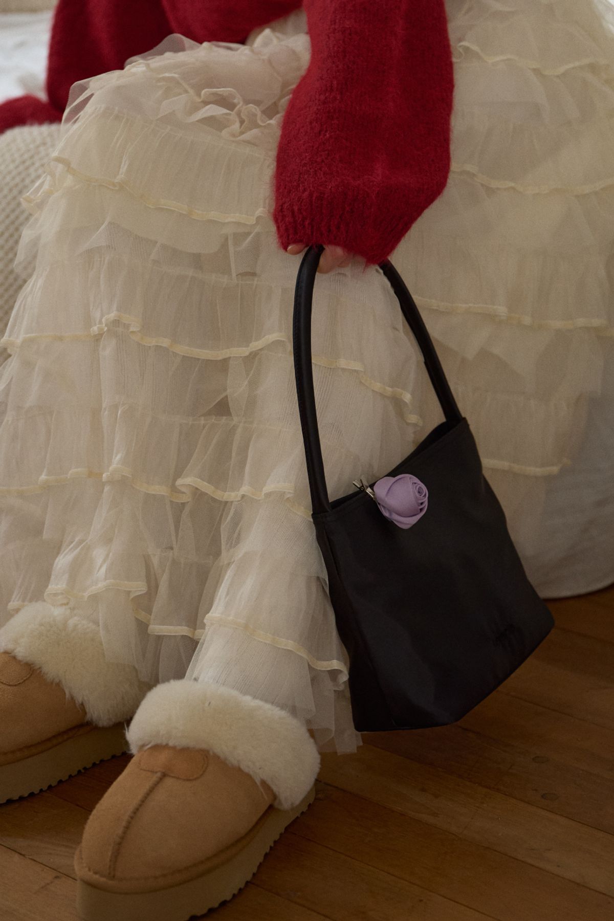 레터리(LETERIE) LETERIE CORSAGE TOTE BAG_BLACK