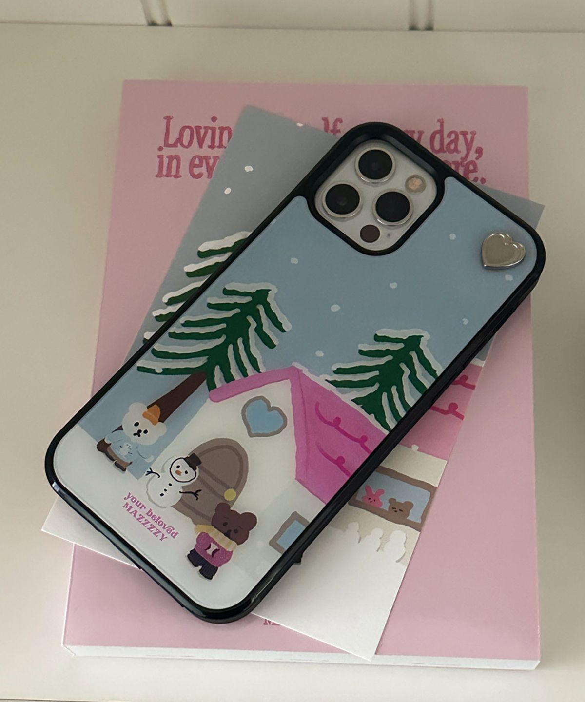 마찌(MAZZZZY) [Love Tag_Magsafe] winter snowman glass case