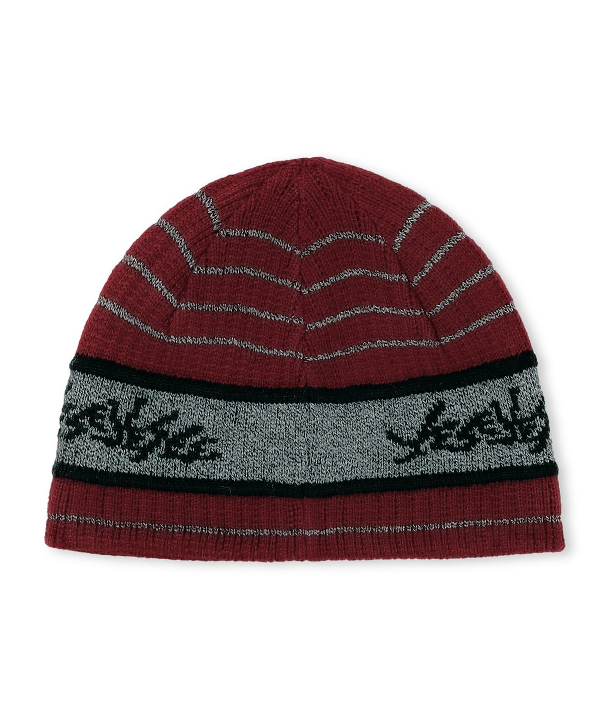 예스아이씨(YESEYESEE) Tenga x Y.E.S Stripe Knit Beanie Burgundy