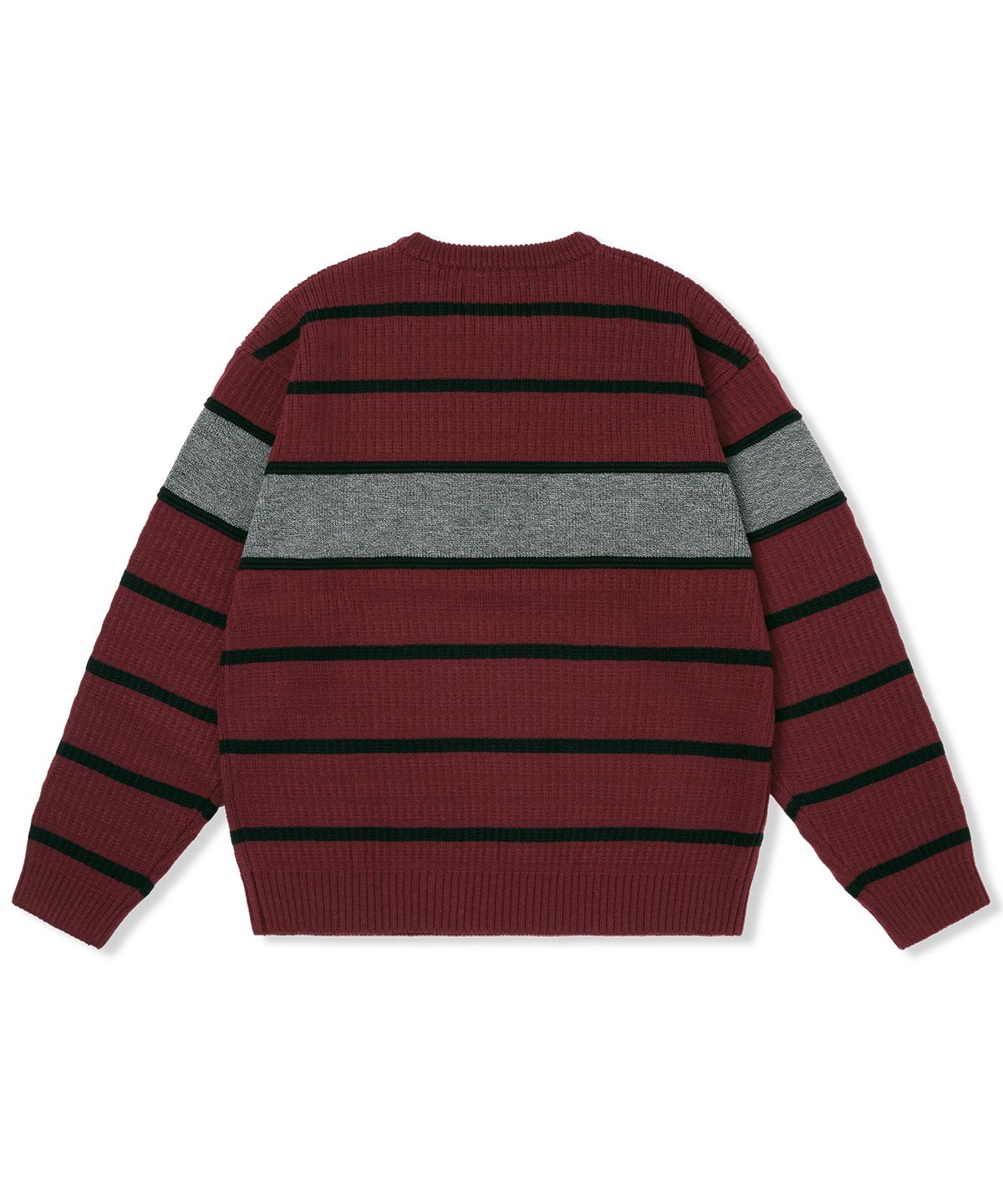 예스아이씨(YESEYESEE) Tenga x Y.E.S Stripe Knit Pullover Burgundy