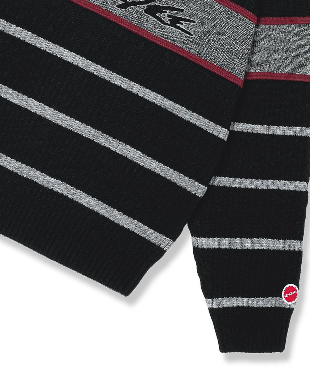 예스아이씨(YESEYESEE) Tenga x Y.E.S Stripe Knit Pullover Black