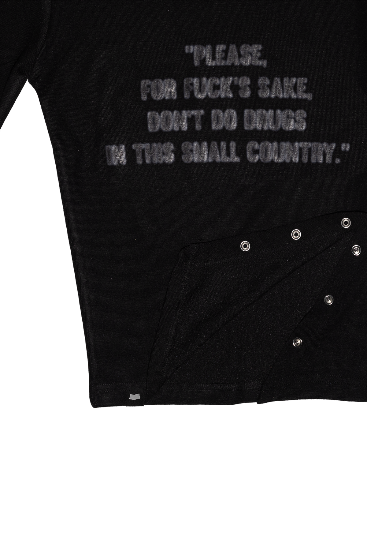 위드노쇼어(WITHNOSHORE) snap fastener pixel logo tee - black