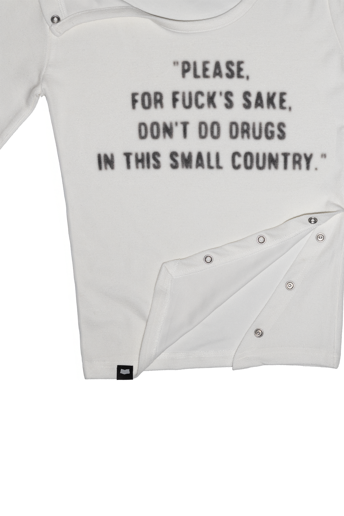 위드노쇼어(WITHNOSHORE) snap fastener pixel logo tee - Ivory