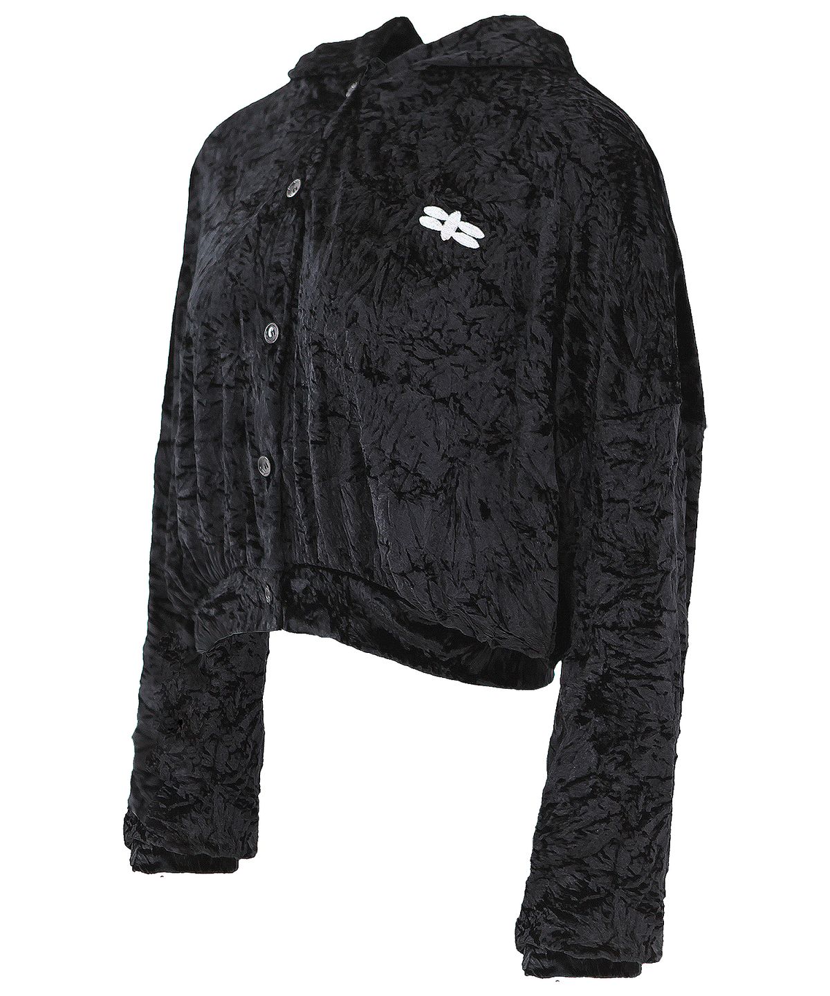 플라즈마스페어(PLASMA SPHERE) FLY HOOD JUMPER IN BLACK (벨벳 후드 점퍼)