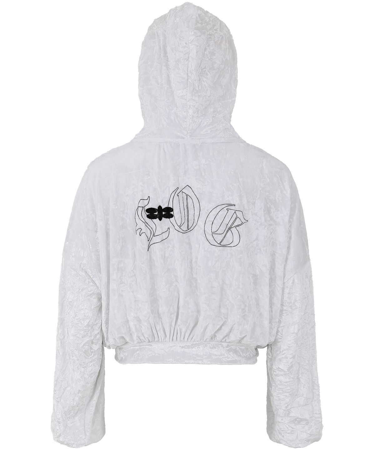 플라즈마스페어(PLASMA SPHERE) FLY HOOD JUMPER IN WHITE (벨벳 후드 점퍼)
