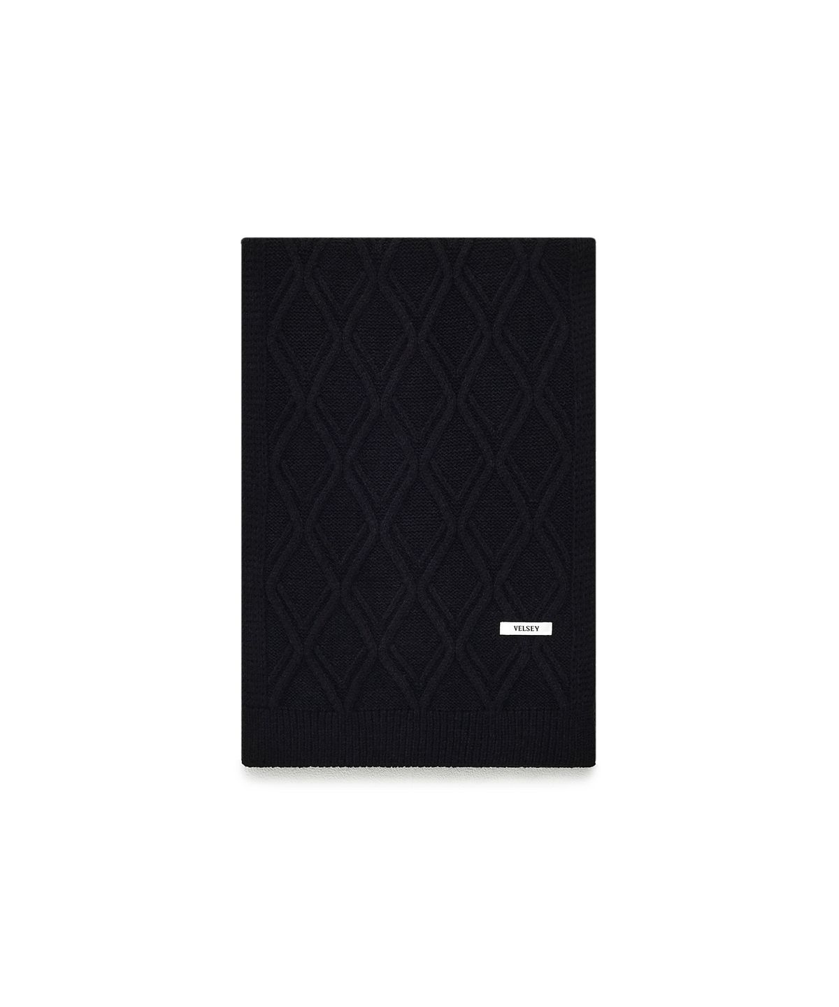 벨지(VELSEY) 다이아몬드 우븐 니트 머플러 블랙