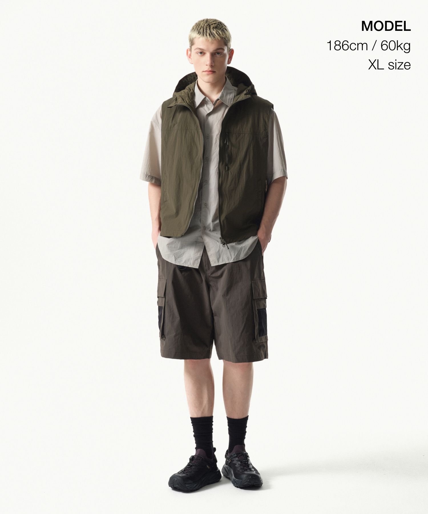 MUSINSA | MUSINSA STANDARD [City Leisure] Hooded Vest [Olive Green]
