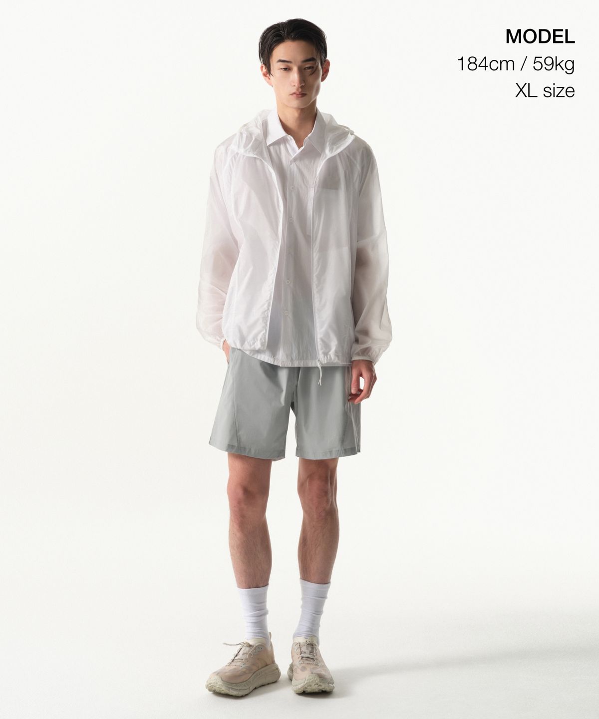 무신사 스탠다드(MUSINSA STANDARD) [시티 레저] 에어웨이트 시어 윈드브레이커 재킷 [화이트]