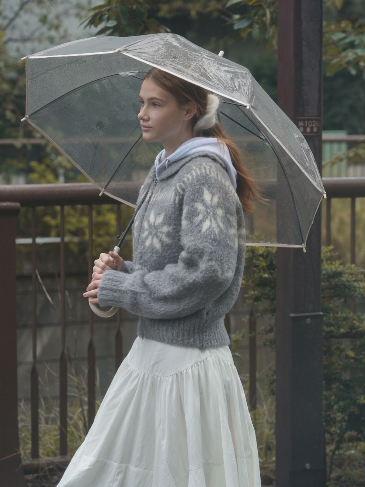 리엘(RE L) [8th] Snowball knit cardigan (gray)