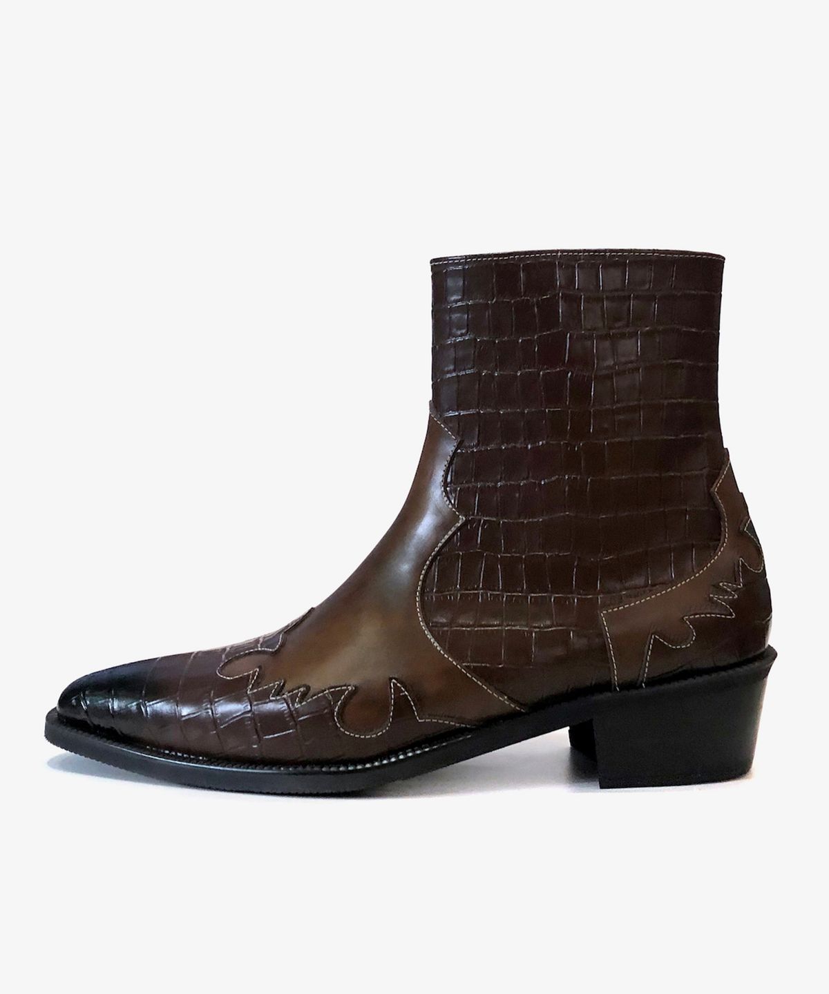 조앤슈(JOENSHOE) 카덴차 웨스턴 부츠 브라운 콤비