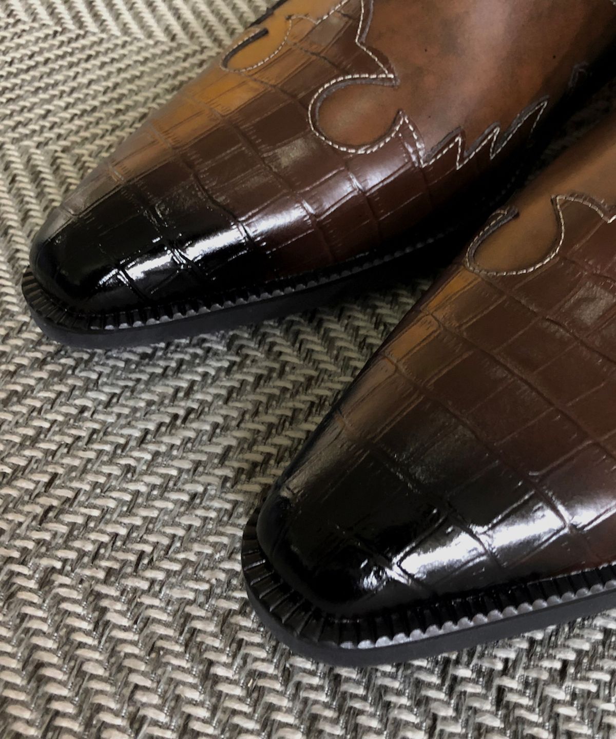 조앤슈(JOENSHOE) 카덴차 웨스턴 부츠 브라운 콤비