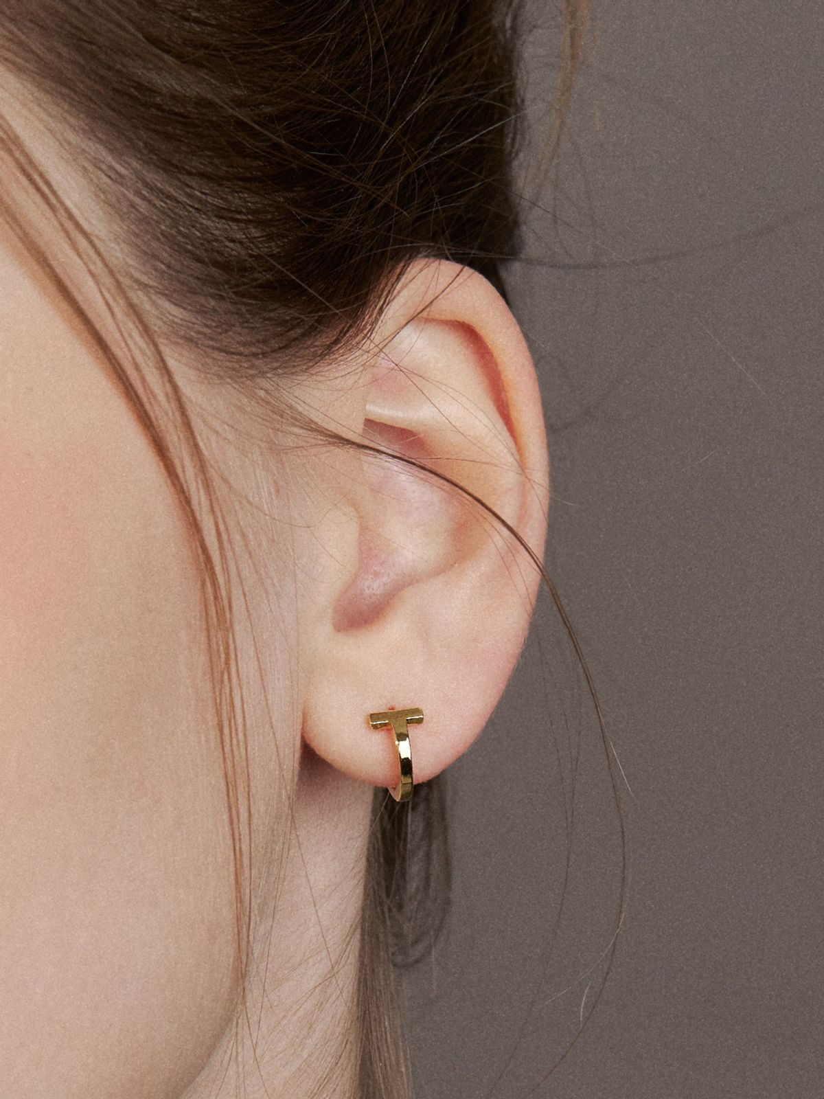 헤이(HEI) [sv925] T-line one-touch earring