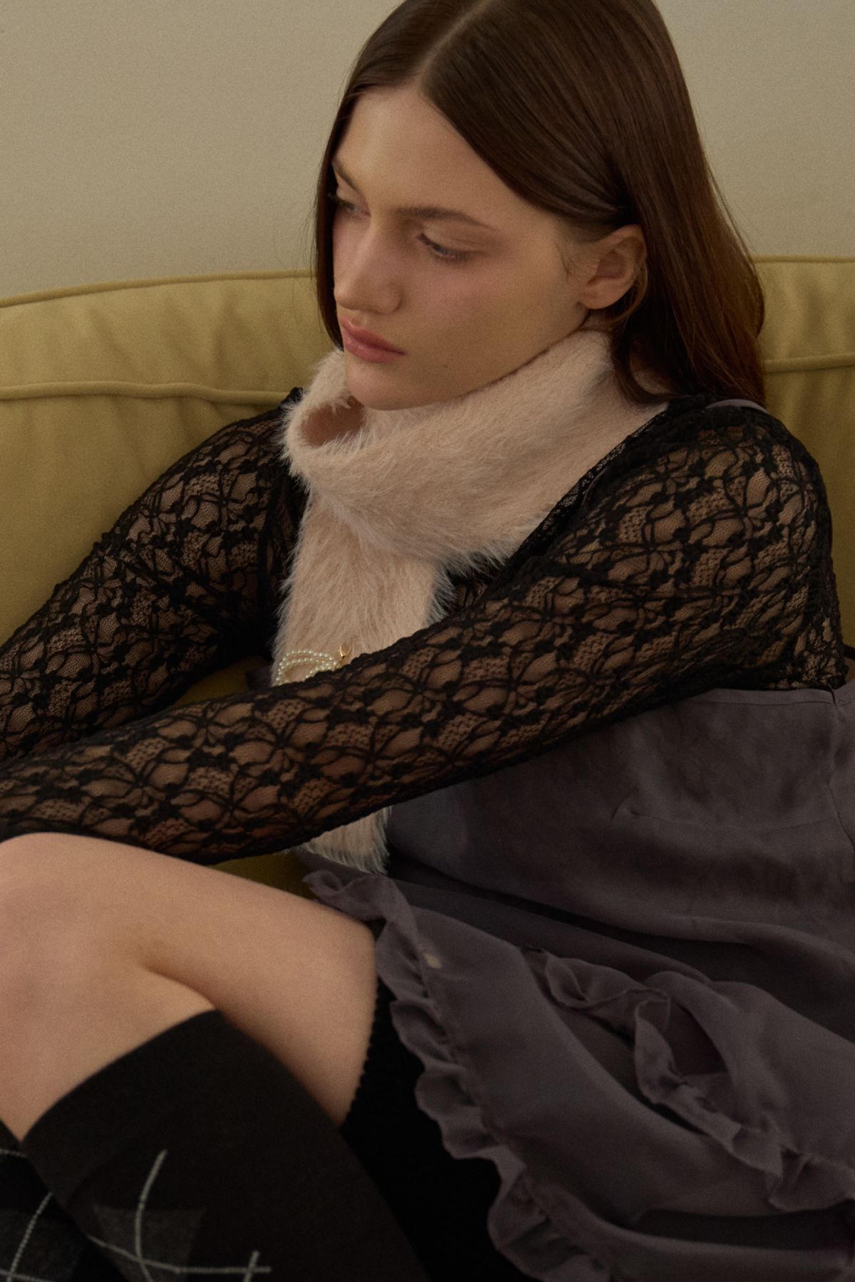 레터리(LETERIE) LR LACE LAYERED LONG SLEEVE_BLACK