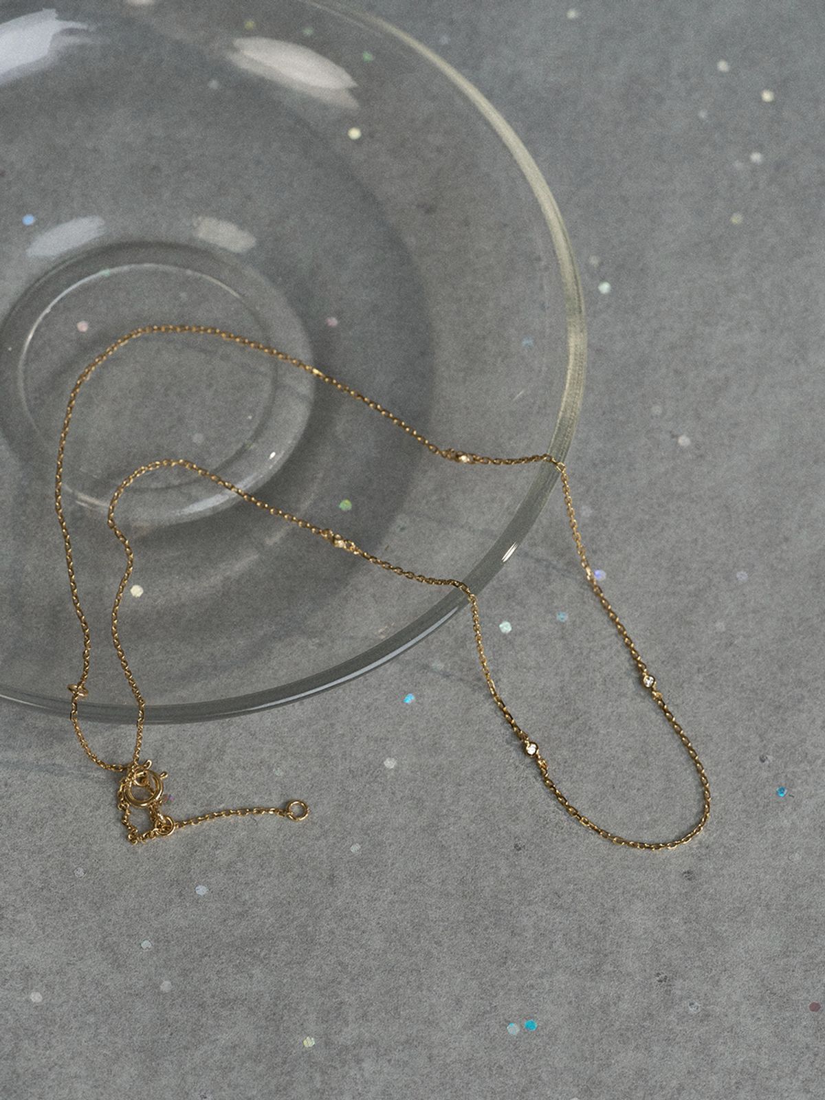 헤이(HEI) [sv925] thin bezel cubic necklace