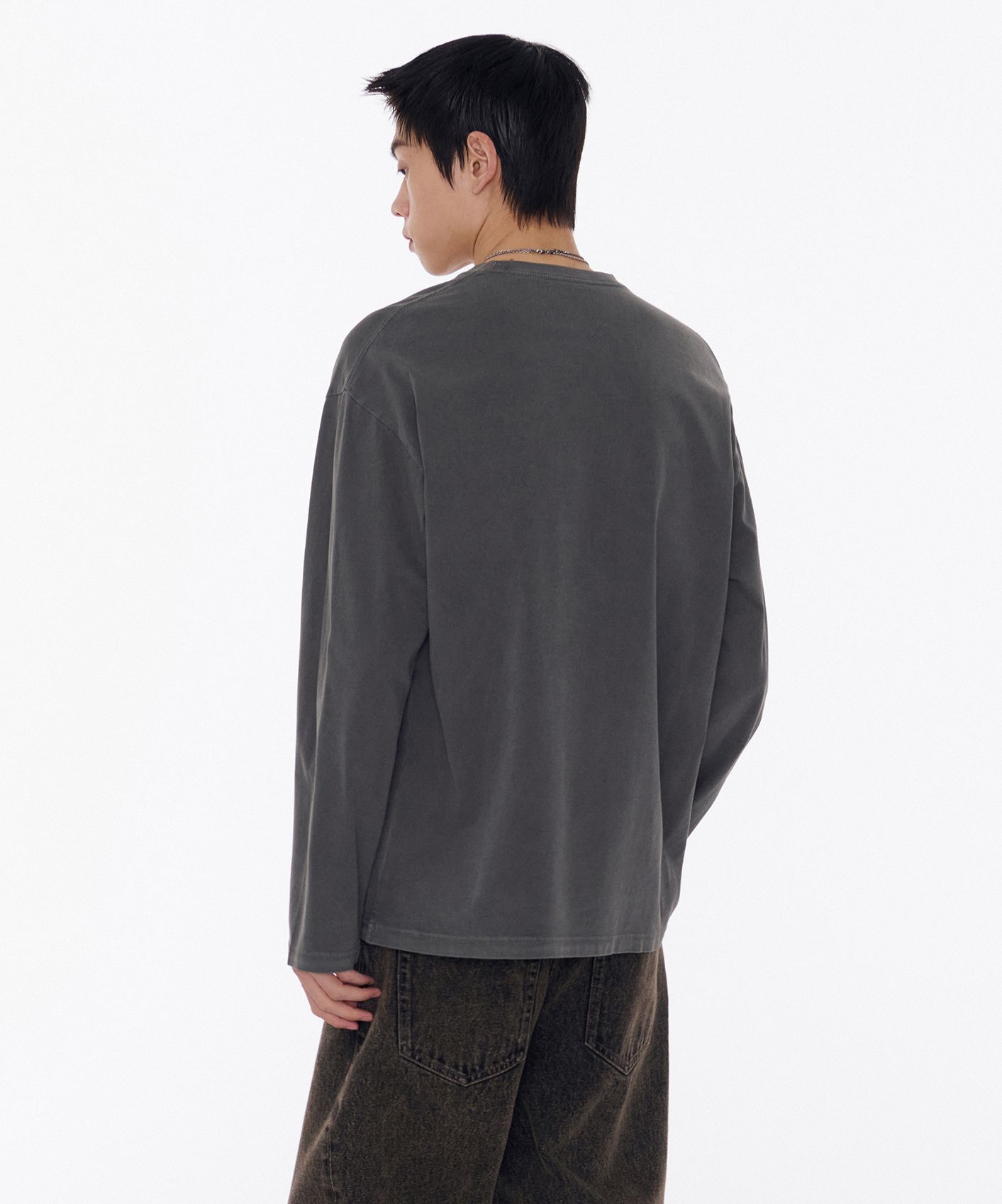★MUSINSA STANDARD★ Relaxed Cotton Tencel Pigment Shirt Nav MUSINSA | MUSINSA STANDARD Pigment Relaxed Crew Neck Long