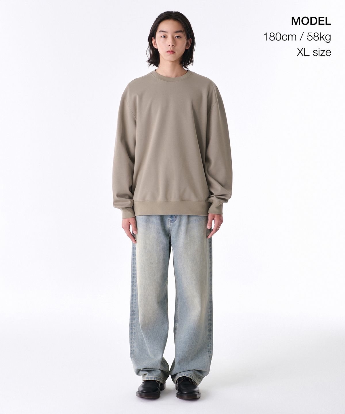 무신사 스탠다드(MUSINSA STANDARD) [쿨탠다드] 레귤러 스웨트셔츠 [그레이쉬 베이지]