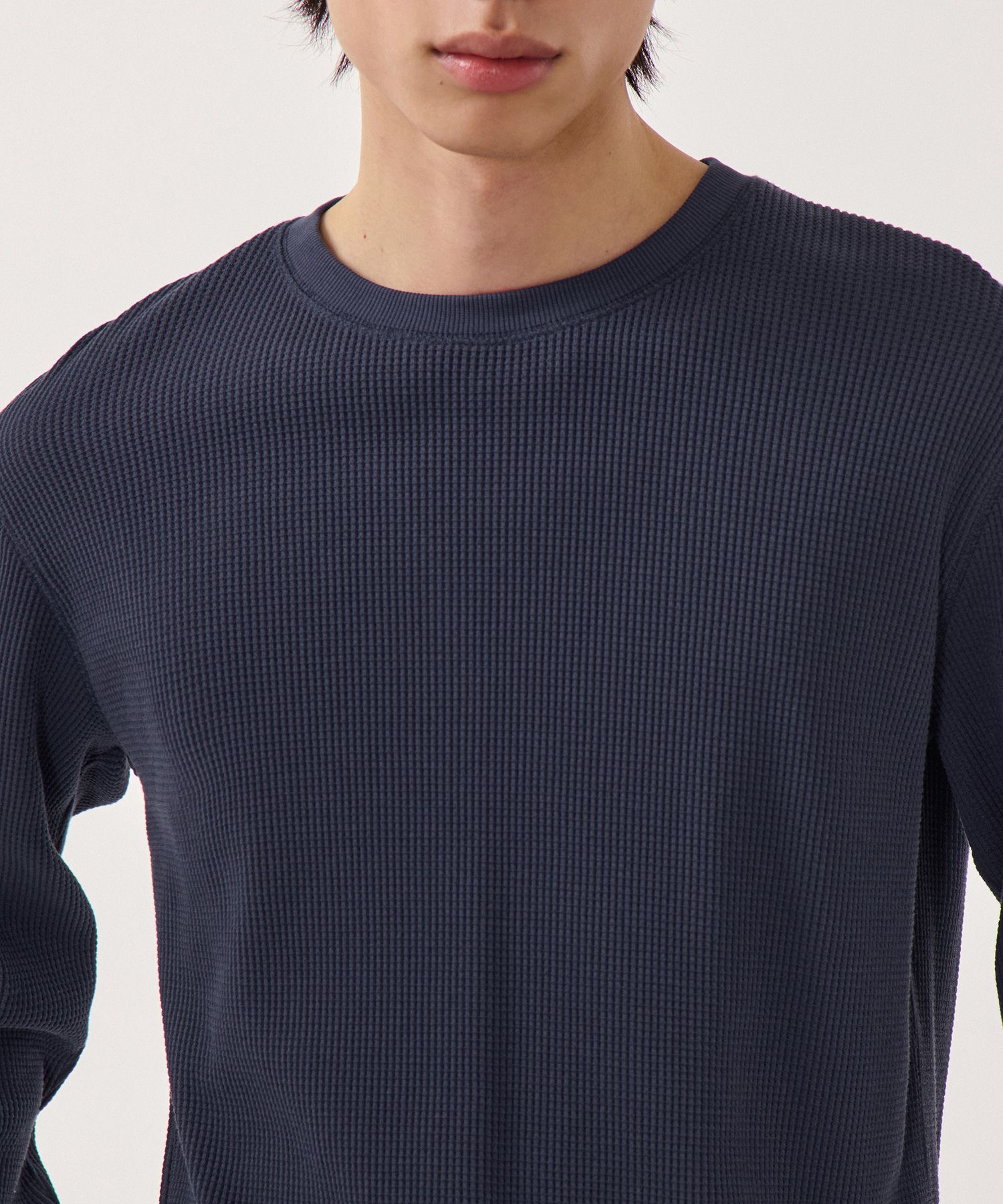 MUSINSA | MUSINSA STANDARD Waffle Basic Crew Neck Long
