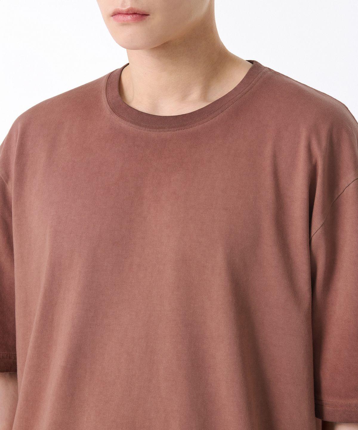 무신사 스탠다드(MUSINSA STANDARD) 루나 다잉 릴렉스드 크루 넥 티셔츠 [스모크 핑크]