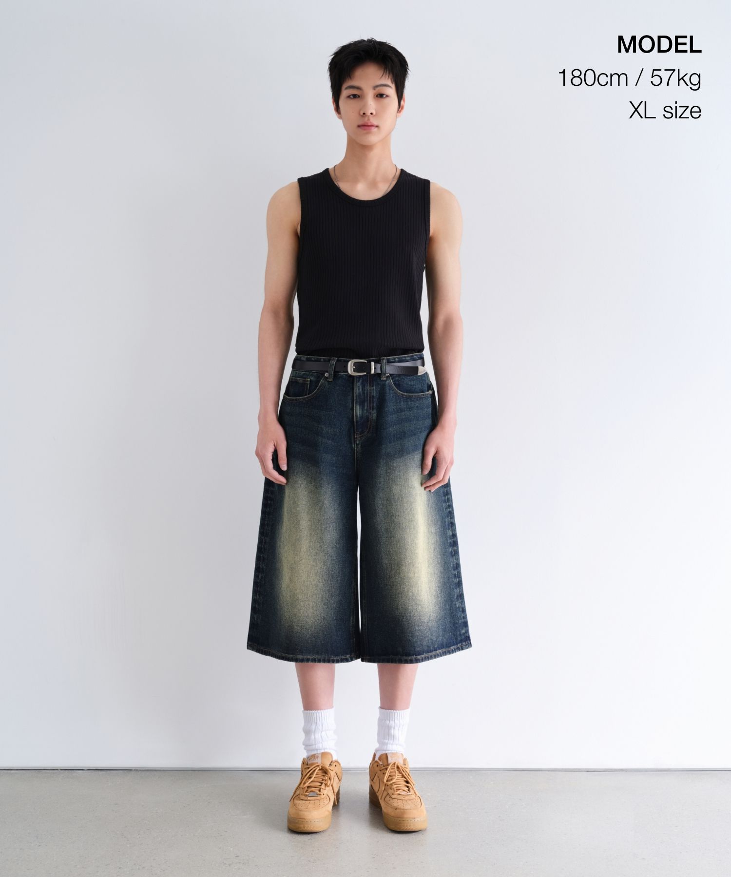 MUSINSA公式 | MUSINSA STANDARD ワイドリブタンクトップ[ブラック]