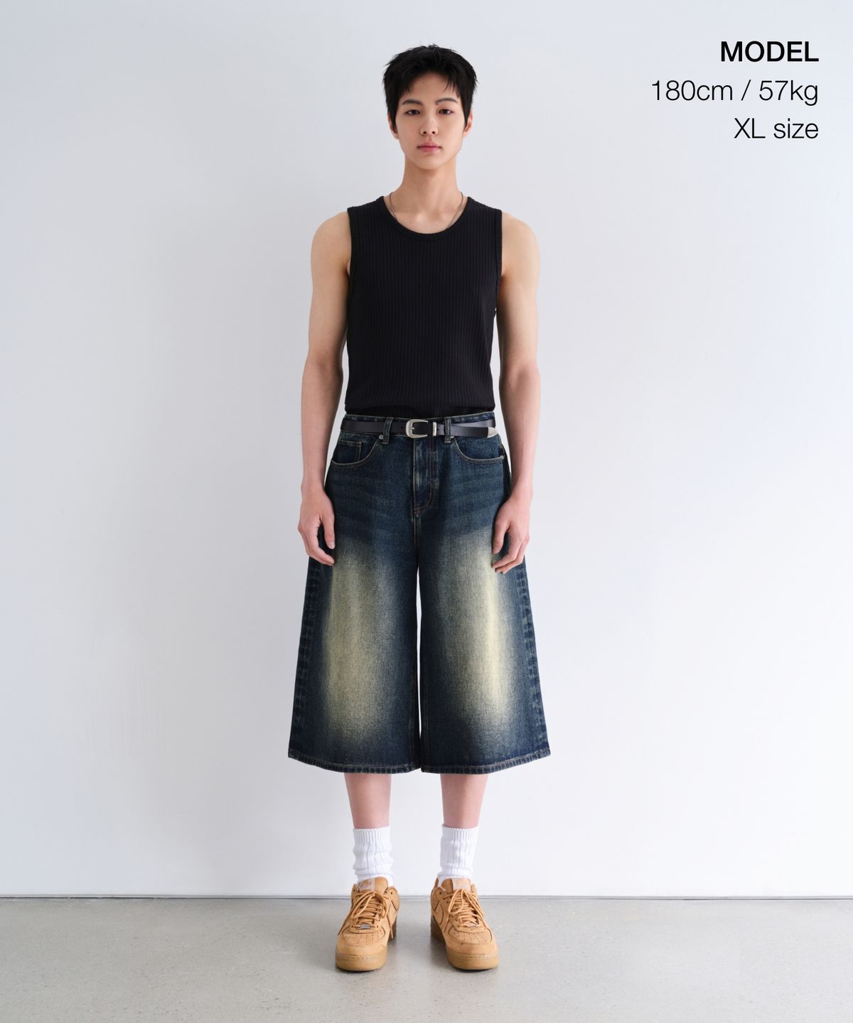 무신사 스탠다드(MUSINSA STANDARD) 와이드 리브드 탱크 탑 [블랙]