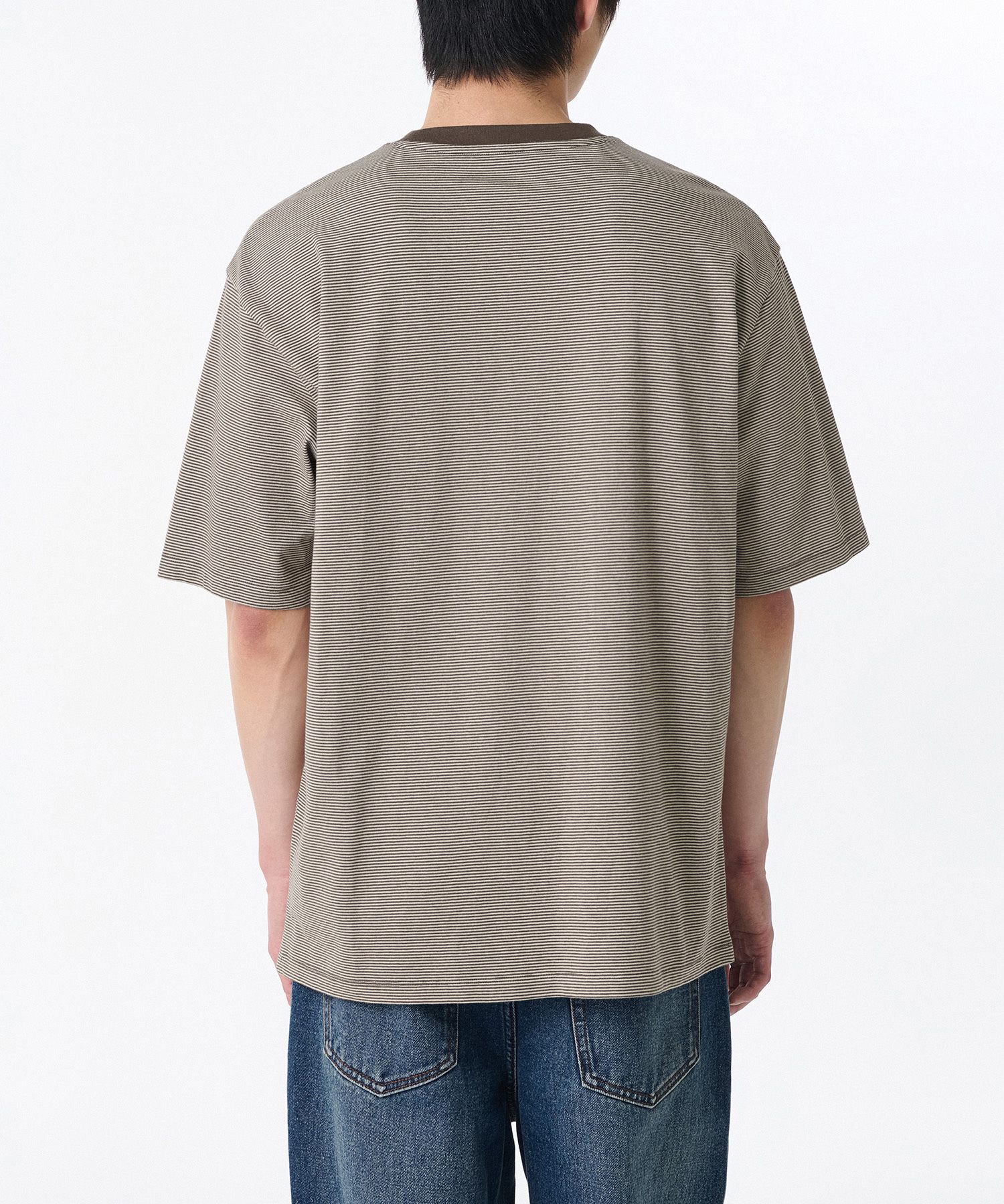 MUSINSA | MUSINSA STANDARD Micro Stripe Relaxed Pocket T
