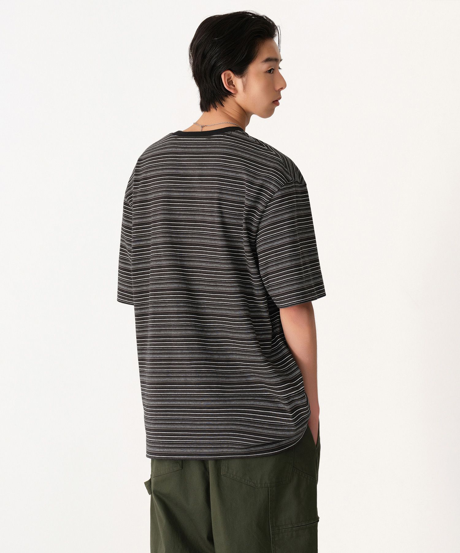 MUSINSA | MUSINSA STANDARD Multi Stripe Relaxed T-shirt 4