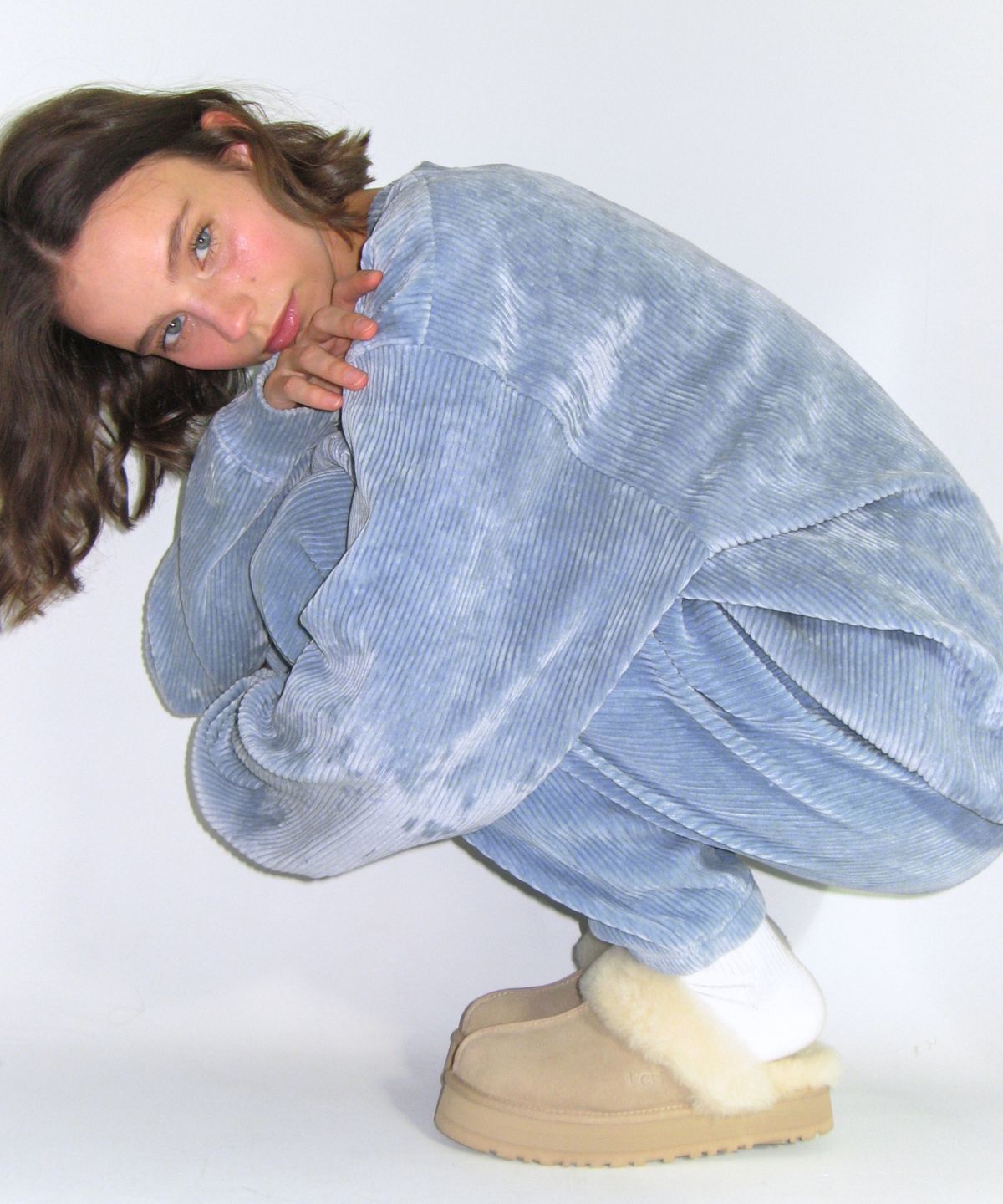 레이지지(LAZYZ) Corduroy Jogger Pants - Powder Sky