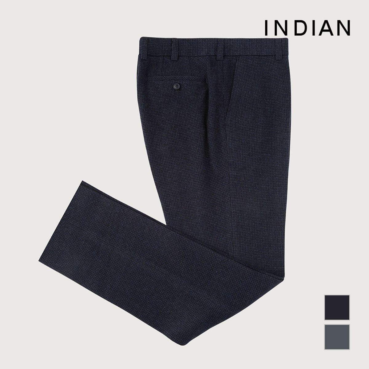 인디안(INDIAN) 투톤 울100 체크팬츠_MIEDAXW9501