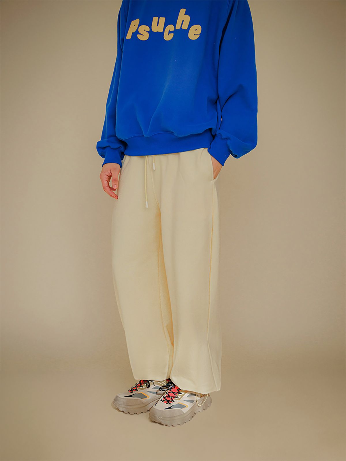 프쉬케(PSUCHE) 2WAY OVERFIT SWEATPANTS_BUTTER YELLOW