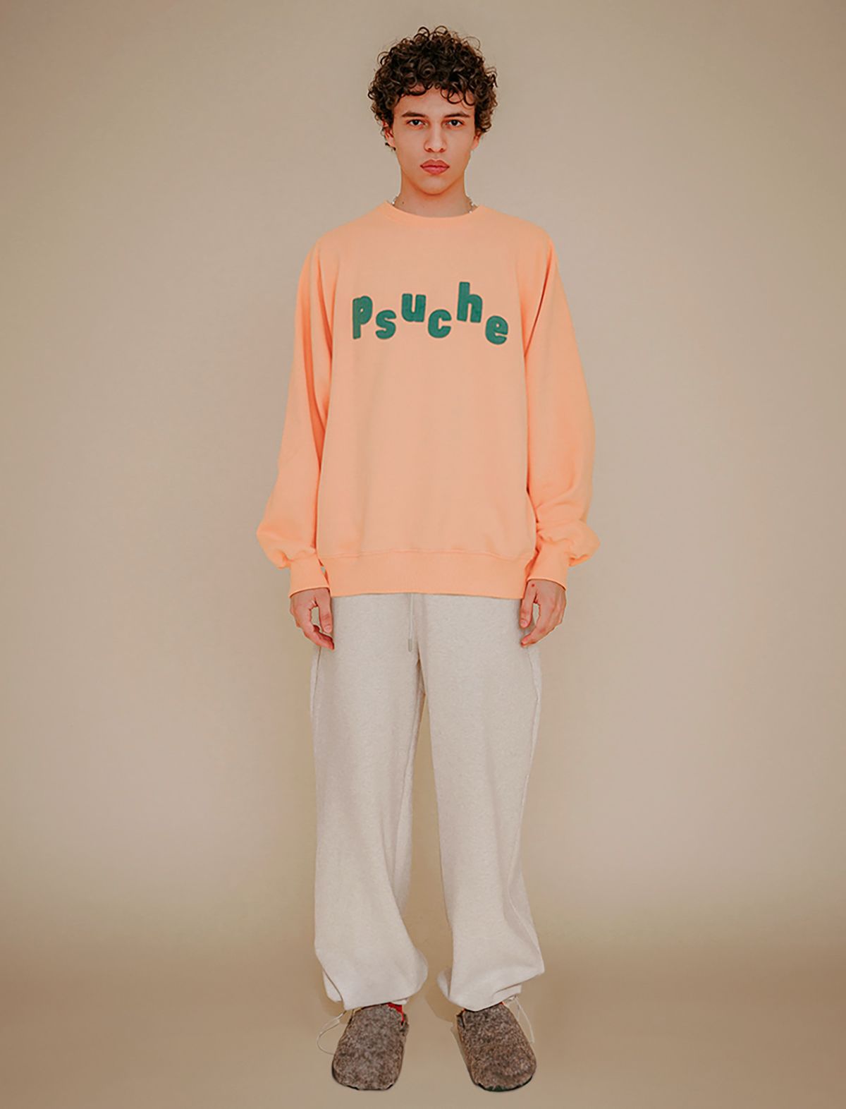 프쉬케(PSUCHE) 2WAY OVERFIT SWEATPANTS_MELANGE CREAM