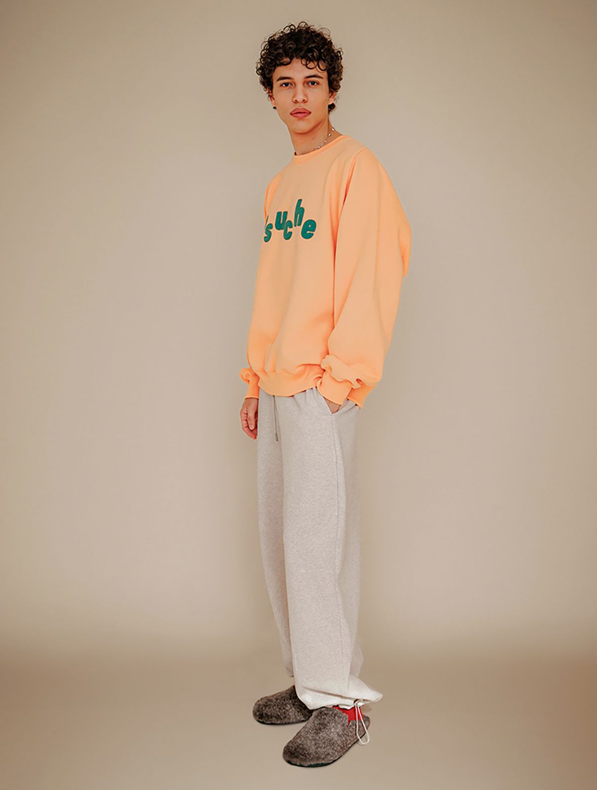 프쉬케(PSUCHE) 2WAY OVERFIT SWEATPANTS_MELANGE CREAM