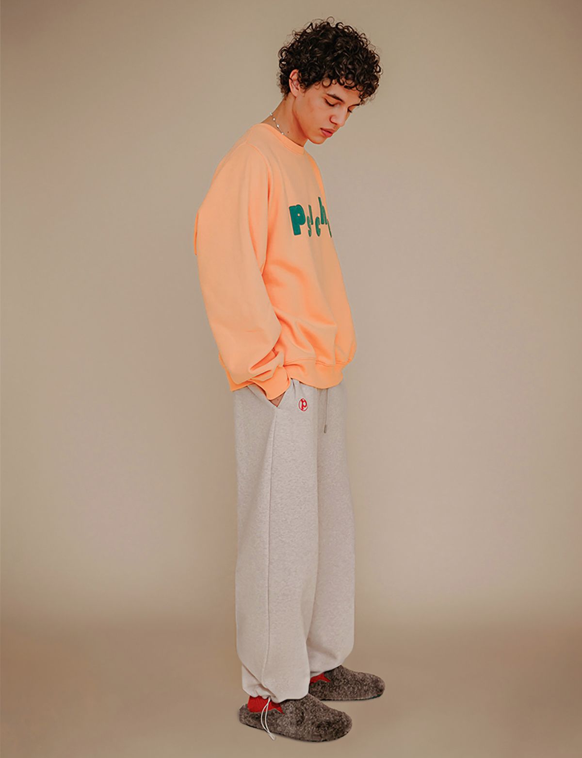 프쉬케(PSUCHE) 2WAY OVERFIT SWEATPANTS_MELANGE CREAM