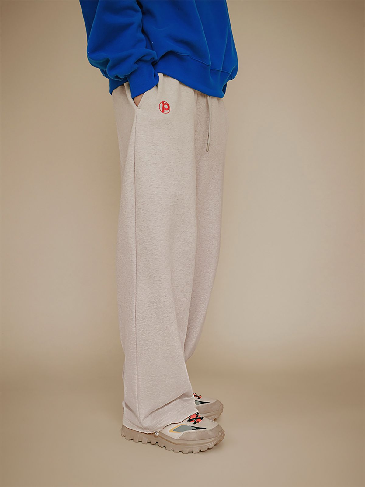 프쉬케(PSUCHE) 2WAY OVERFIT SWEATPANTS_MELANGE CREAM