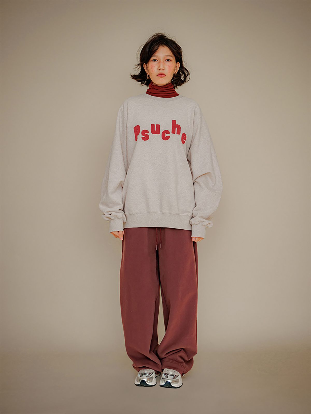 프쉬케(PSUCHE) 2WAY OVERFIT SWEATPANTS_BURGUNDY BROWN