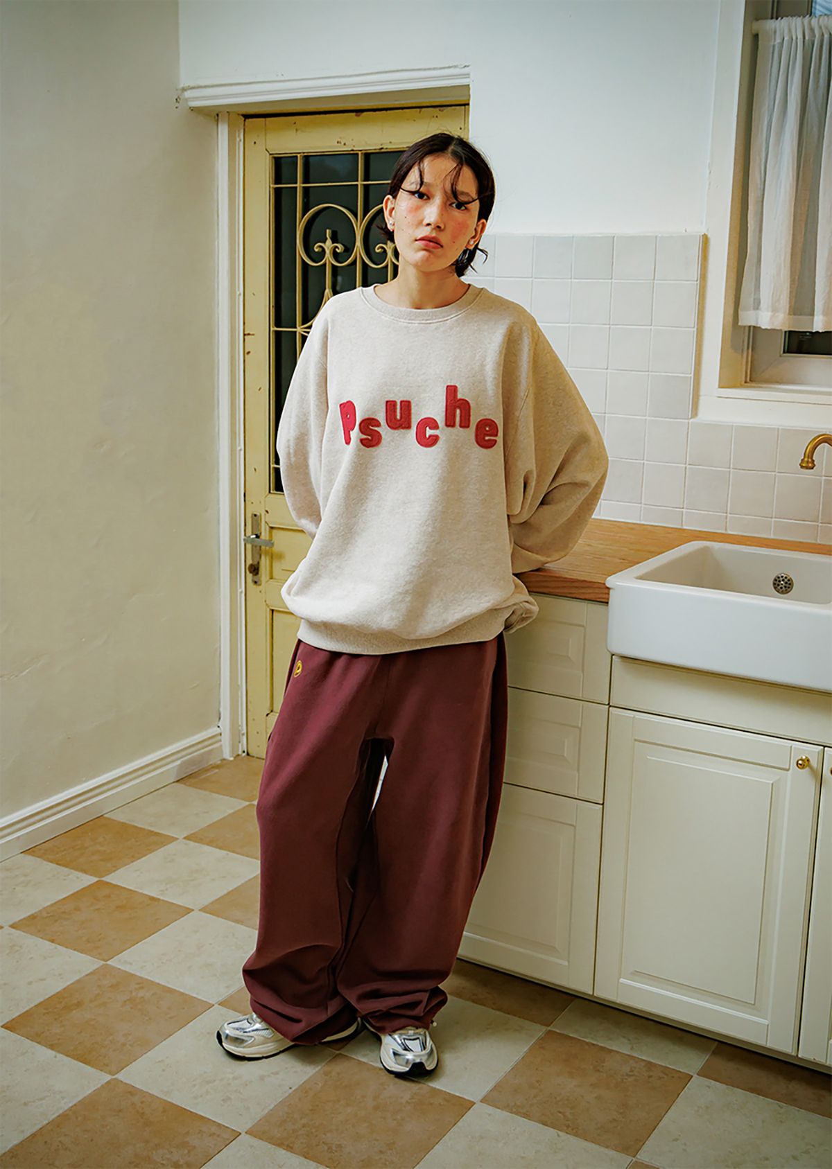 프쉬케(PSUCHE) 2WAY OVERFIT SWEATPANTS_BURGUNDY BROWN