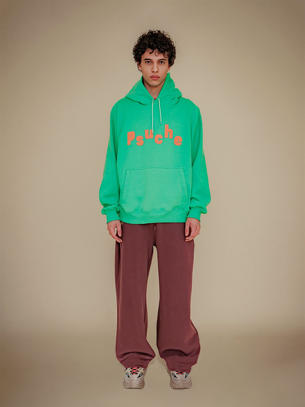 프쉬케(PSUCHE) 2WAY OVERFIT SWEATPANTS_BURGUNDY BROWN