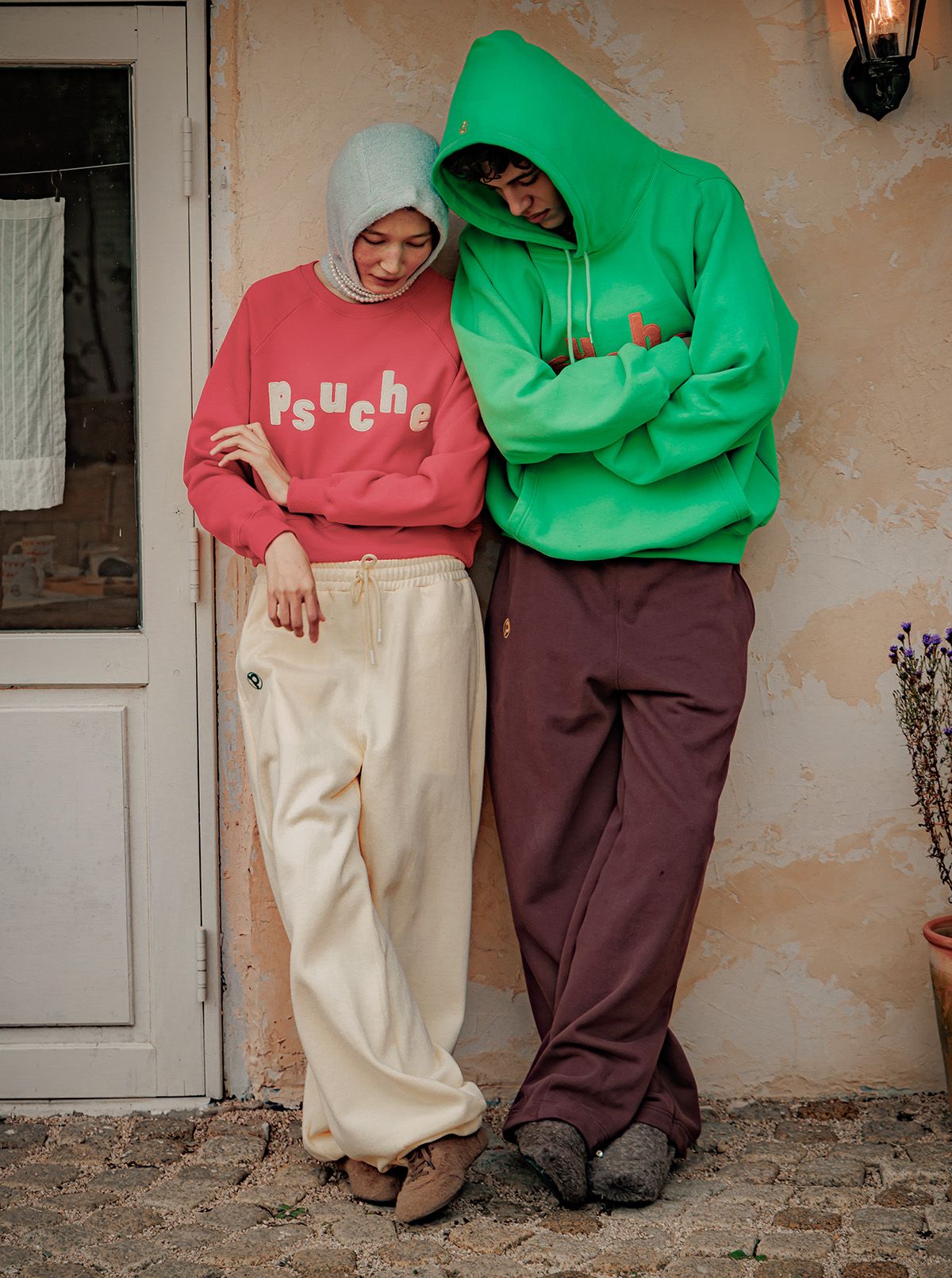 프쉬케(PSUCHE) 2WAY OVERFIT SWEATPANTS_BURGUNDY BROWN
