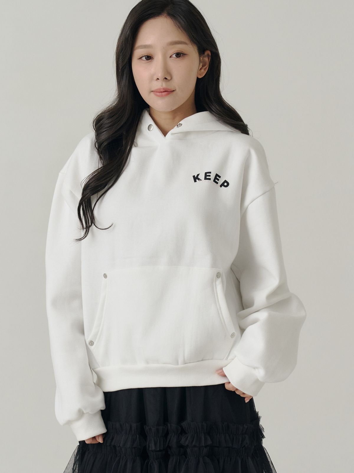 쏘리, 투 머치 러브(SORRY, TOO MUCH LOVE) Keep Pocket Hoodie Sweetshirt_White