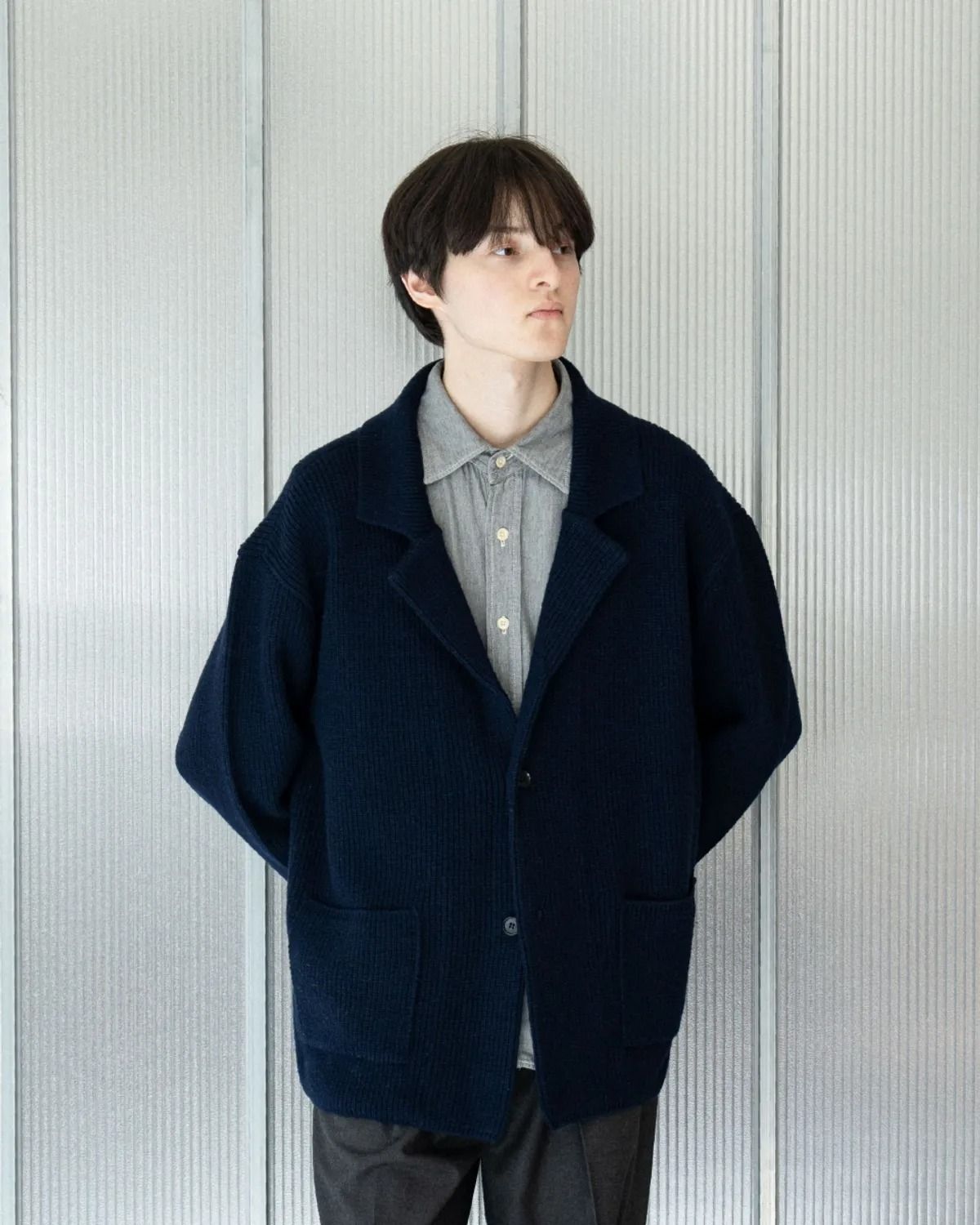 아스트레이(ASTLAY) IRIS Knit Blazer (Navy)