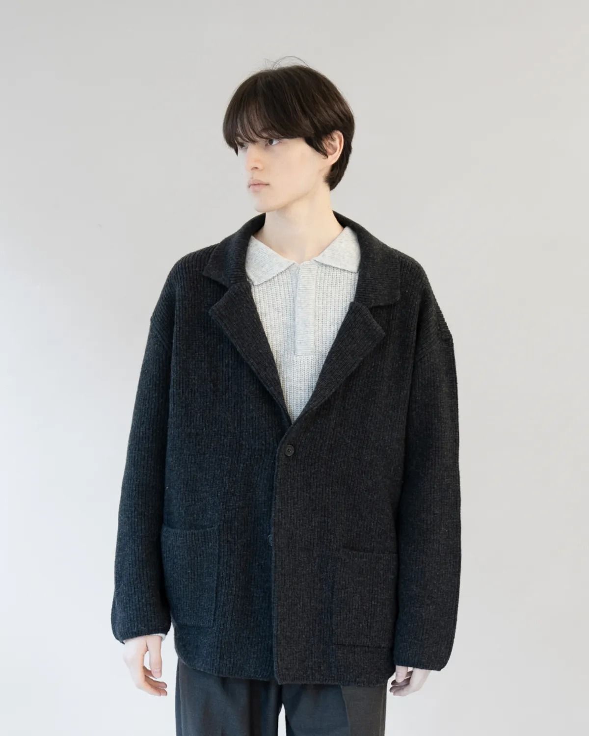 아스트레이(ASTLAY) IRIS Knit Blazer (Charcoal)
