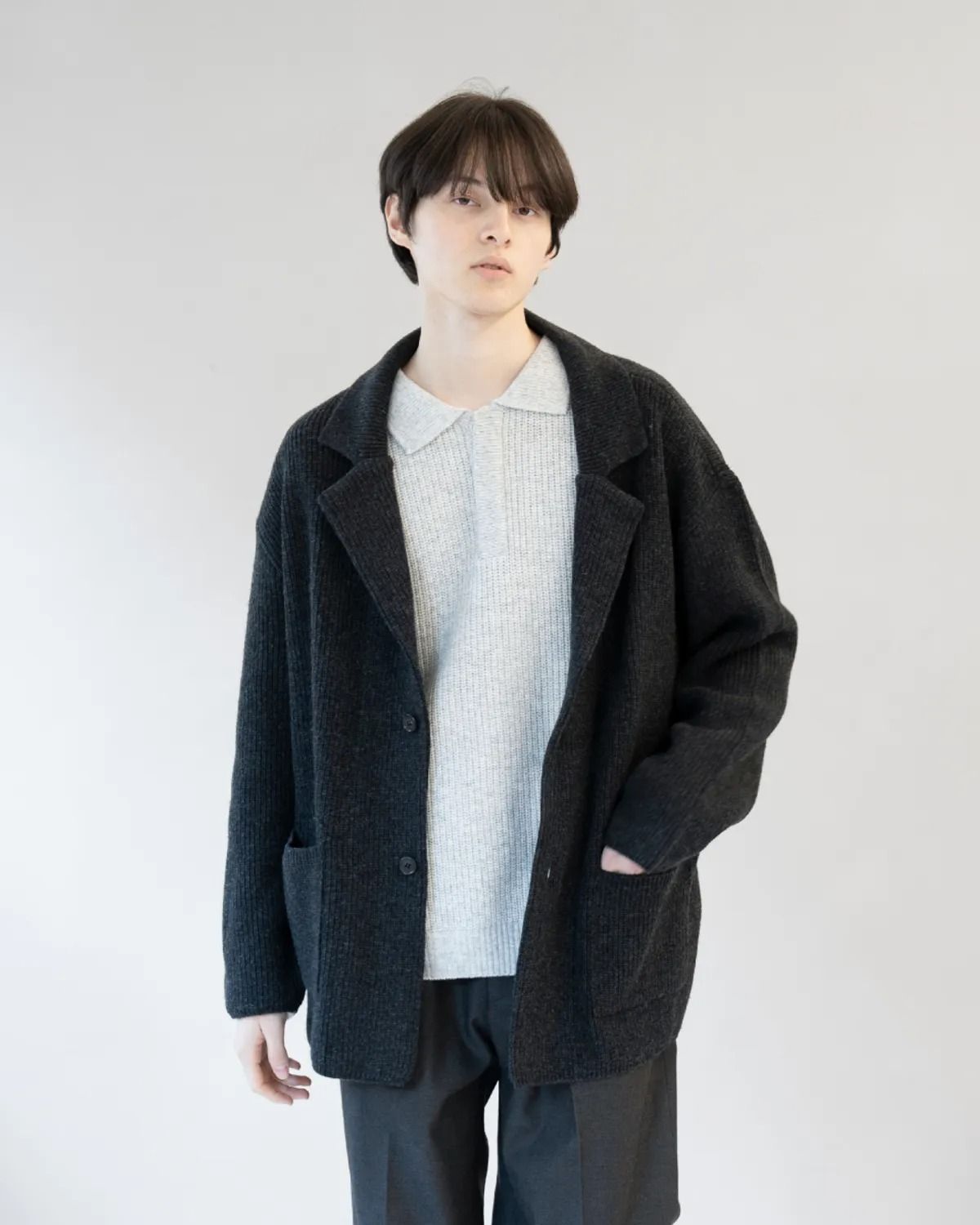 아스트레이(ASTLAY) IRIS Knit Blazer (Charcoal)