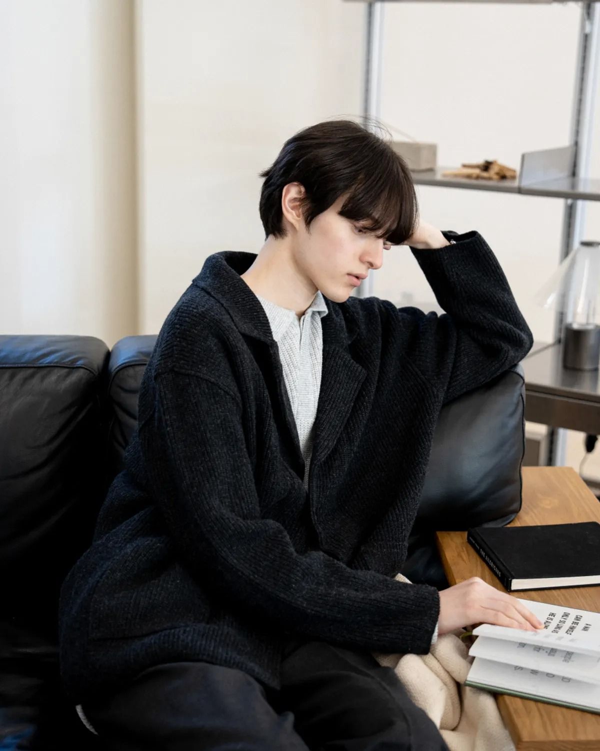 아스트레이(ASTLAY) IRIS Knit Blazer (Charcoal)