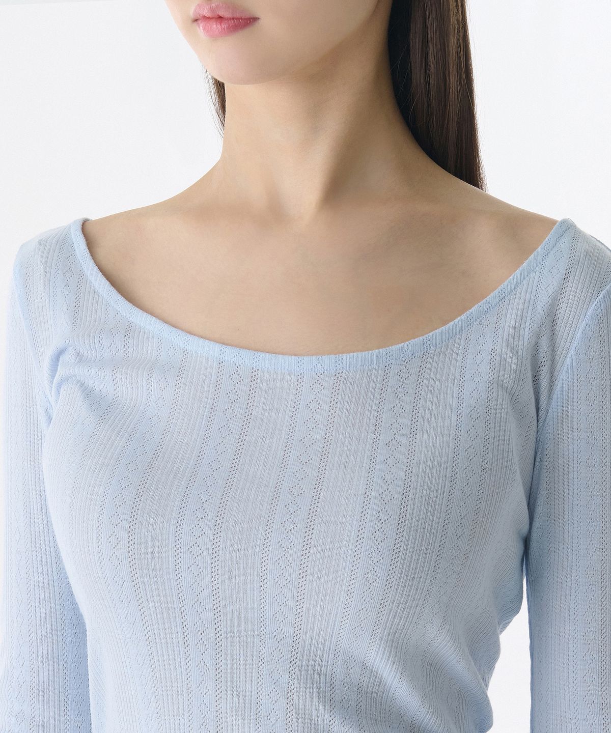 무신사 스탠다드 우먼(MUSINSA STANDARD WOMAN) 우먼즈 포인텔 발레리나 긴소매 티셔츠 [스카이 블루]